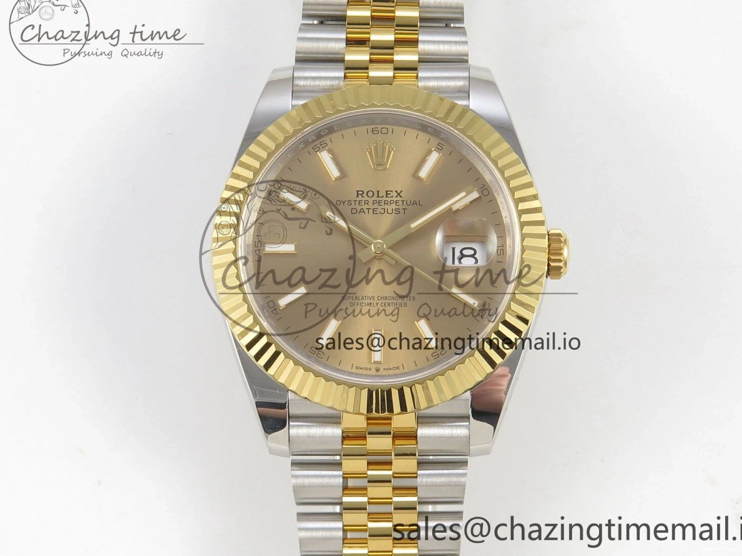 1227 DateJust 41 126333 SS YG ARF 1:1 Best Edition YG Stick Dial on Jubilee Bracelet SH3235 (Weighted) Effortless 216